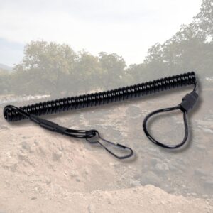 KIRO SGSP שרוך אבטחה Kevlar לאקדח עם לולאה לחגורה וקליפס מתכת לפקק העקב