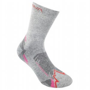 גרבי טיולים La Sportiva X-Cursion Socks Grey/Cherry Tomato